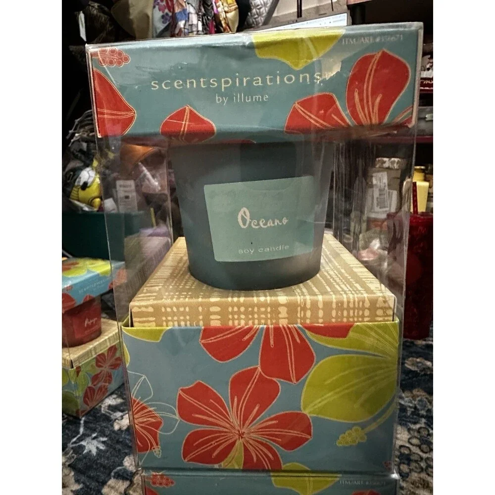 Scentspirations Scented Soy Candle in Glass In Oceano 9.17oz In Reusable Giftbox